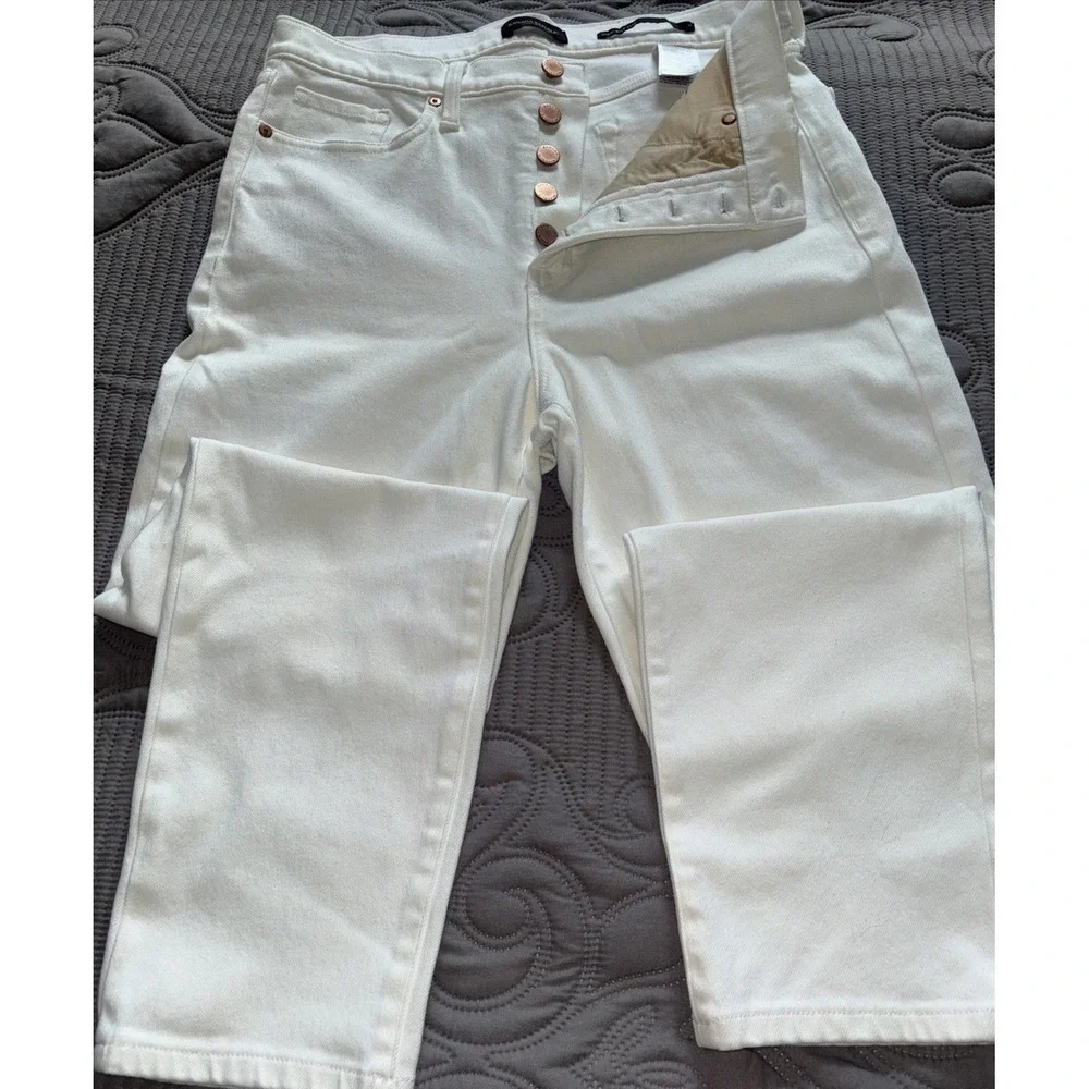 Banana Republic Premium Jeans Women 31L White High-Rise Slim Ankle Length 5 EUC - Picture 7 of 9